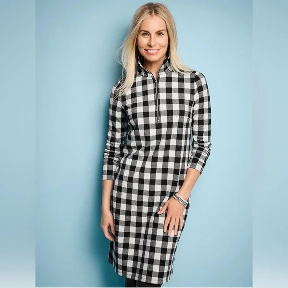 Talbots buffalo Plaid knit dress - size Small - Picture 3 of 6